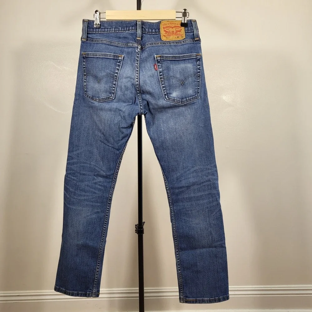 Levis 513 Slim Straight Jeans Mens 30x30 Blue Denim Pants Medium Wash